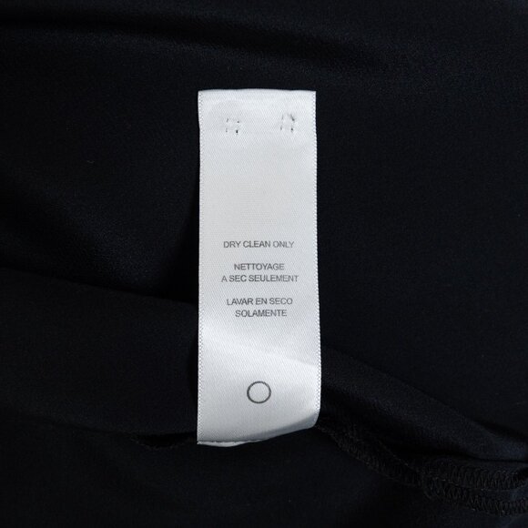 FRAME Silk Blouse Black Flounce Short Sleeve Top Button Up XS - Picture 13 of 14